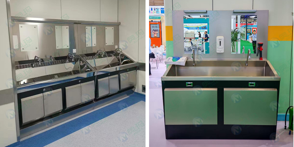 Хирургическая Мойка Для Рук Двойная Из Нержавеющей Стали